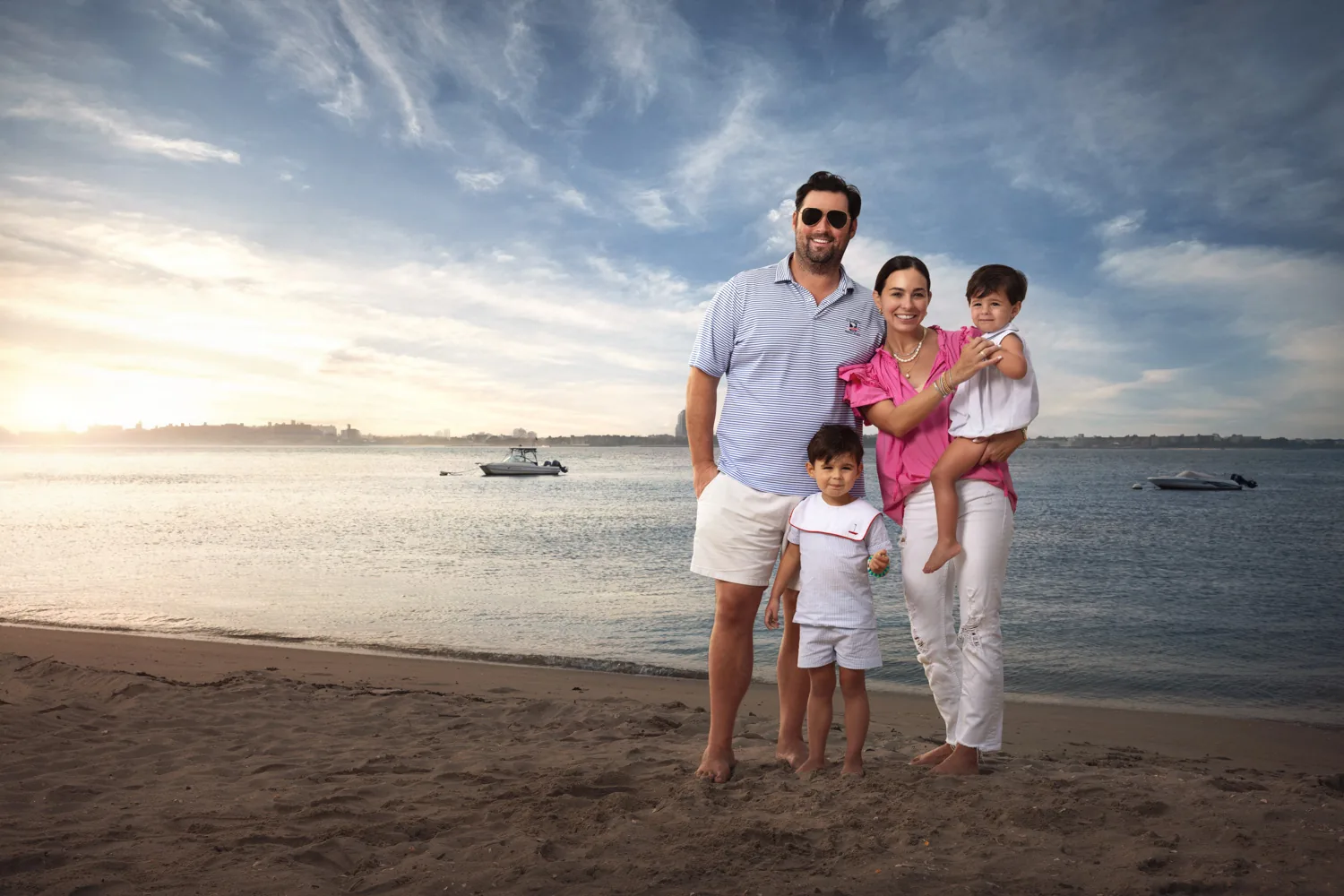 Family at the beach at sunset, Staten Island, Xclusive Events